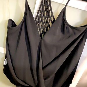 Black sheer crop top NWT